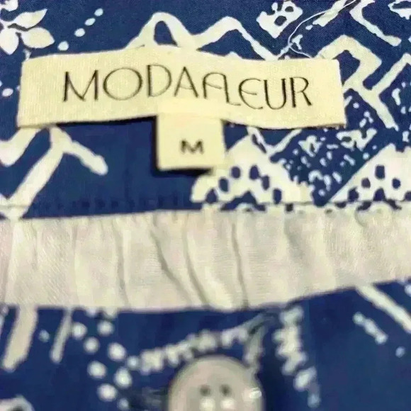 Modafleur Everette Dress Size Medium Puff Sleeves Geometric Floral Mini $160 - Picture 7 of 13
